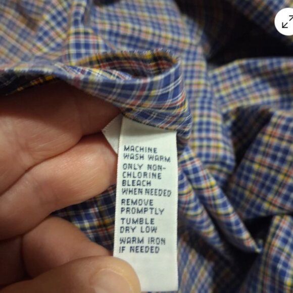 Ralph Lauren Plaid Shirt‎ Mens Large Classic Fit Blue Label Cotton Pre-Owned A4 - Picture 10 of 11